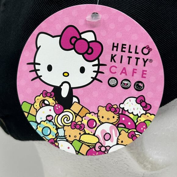 Hello Kitty Cafe Dad Hat Baseball Cap Las Vegas Sanrio 6 Panel Strapback Black - Picture 8 of 12